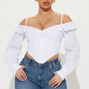 Fashion Nova White Bustier Crop Top